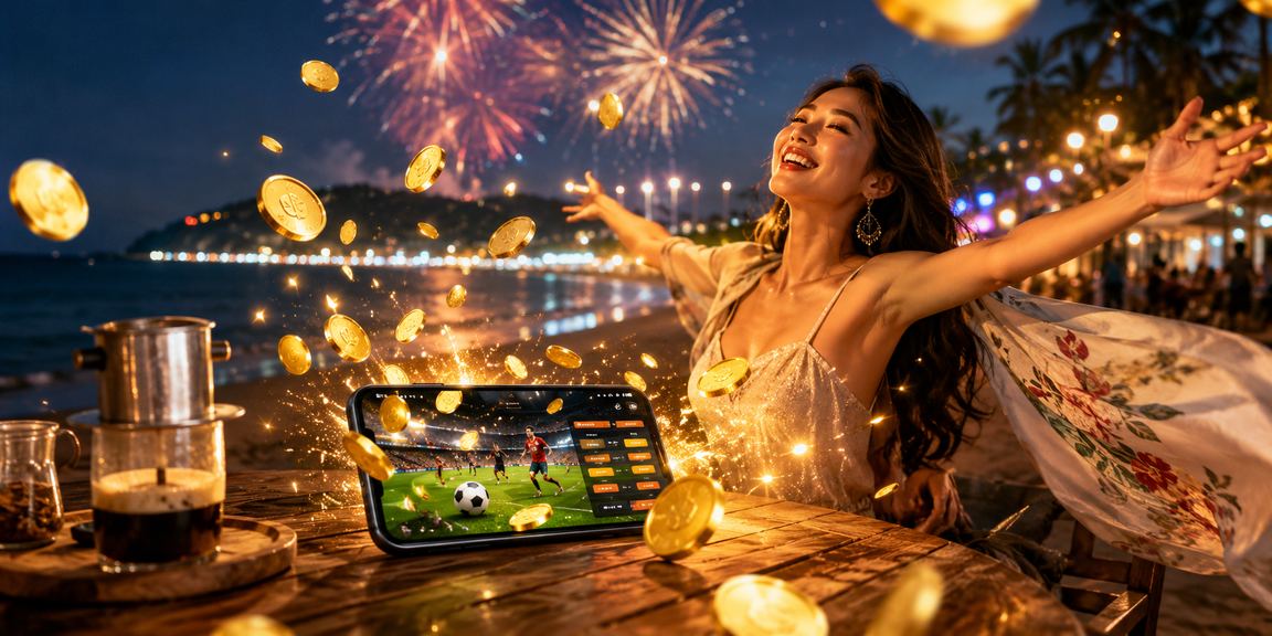 Người dùng Việt Nam thưởng thức cà phê và theo dõi cá cược thể thao tại Vũng Tàu